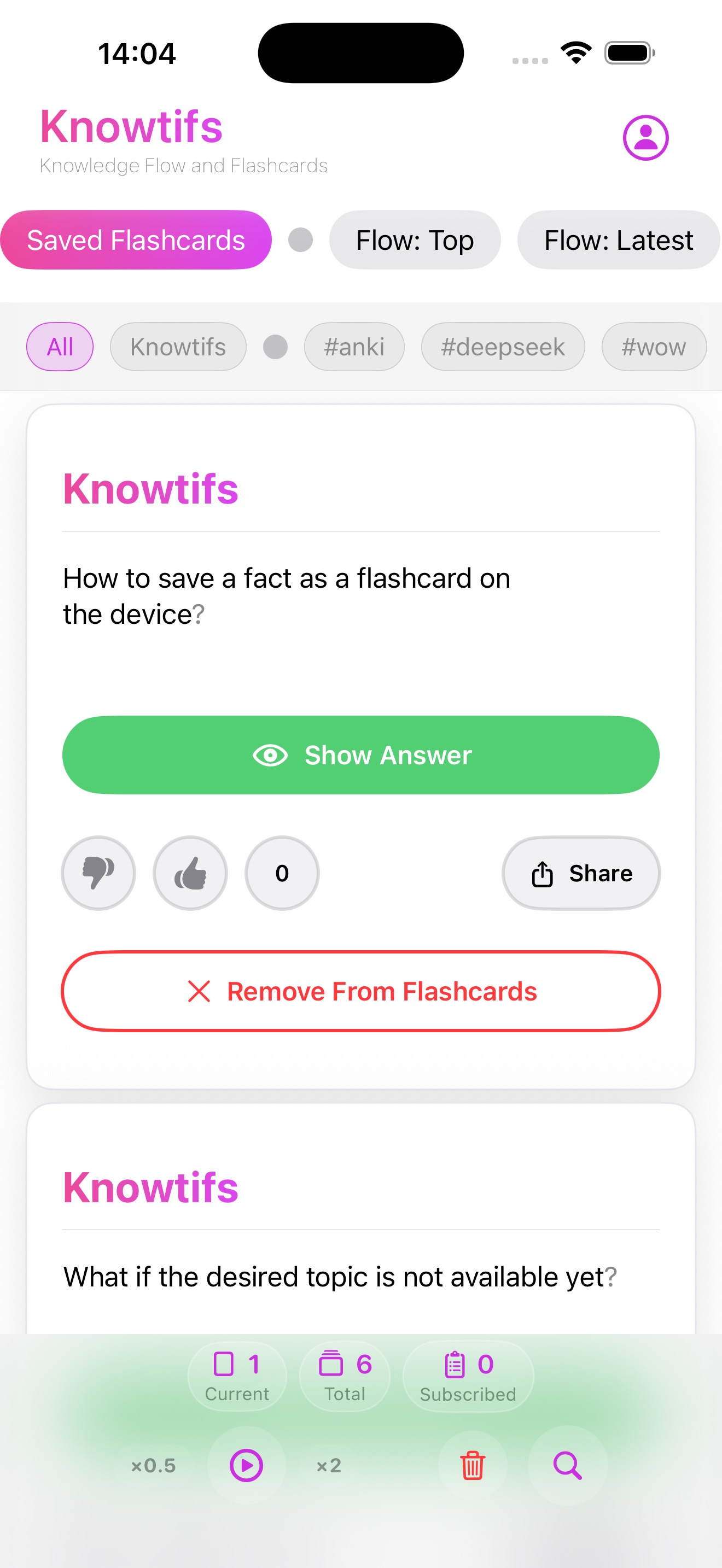 Saved Flashcards